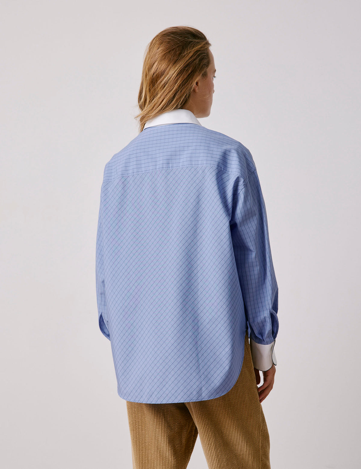 Blue check Nolita shirt - Poplin - Shirt Collar