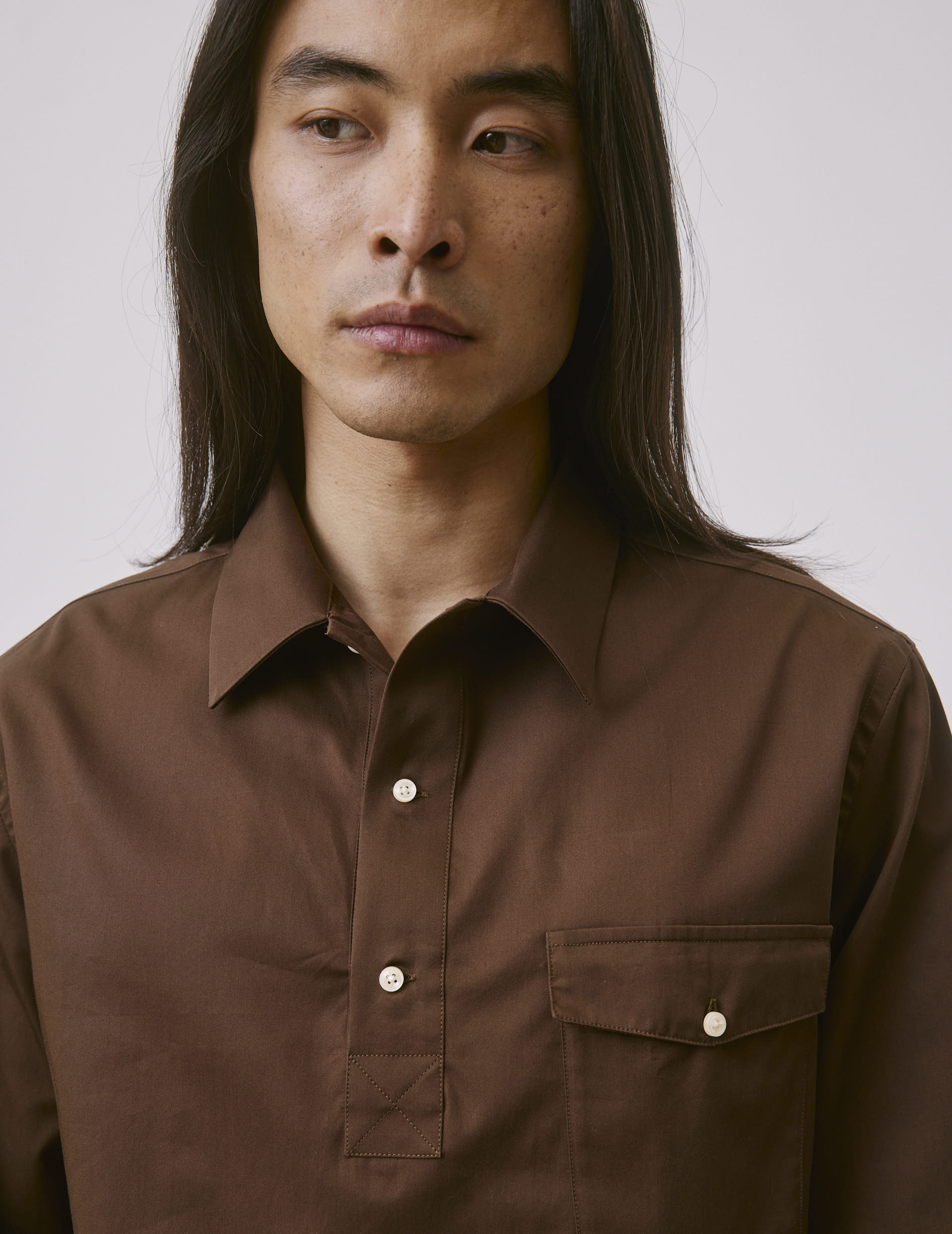 Brown Normann popover shirt