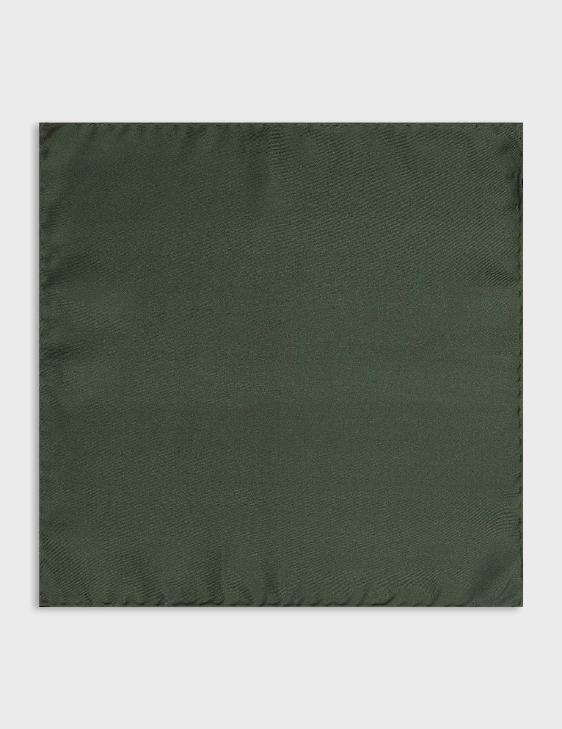 Khaki silk twill pocket square
