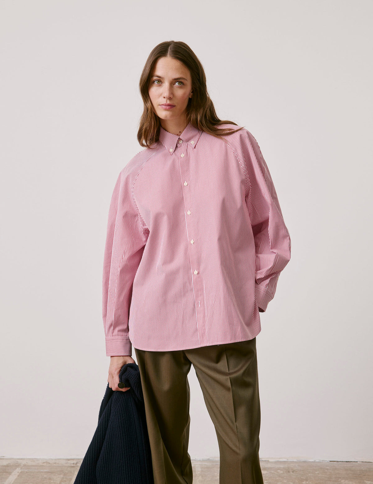 Red striped oversized Paloma shirt - Poplin - American Collar