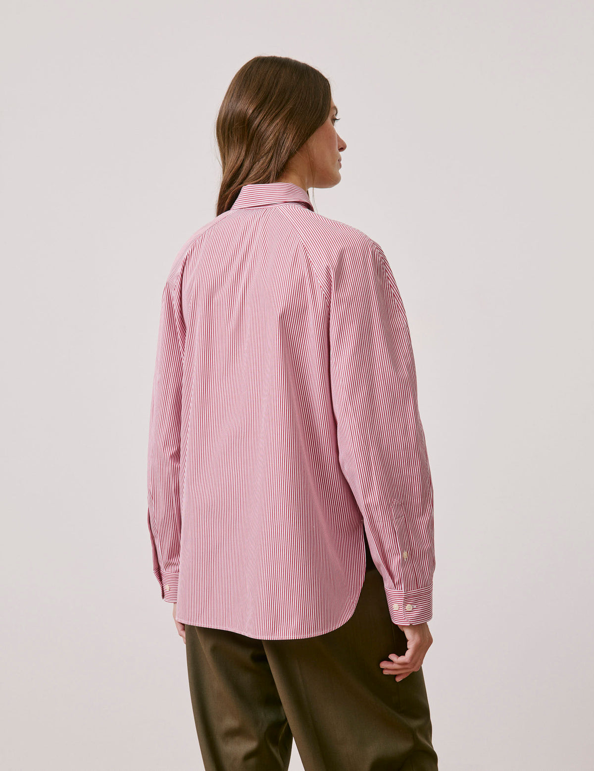 Red striped oversized Paloma shirt - Poplin - American Collar#2