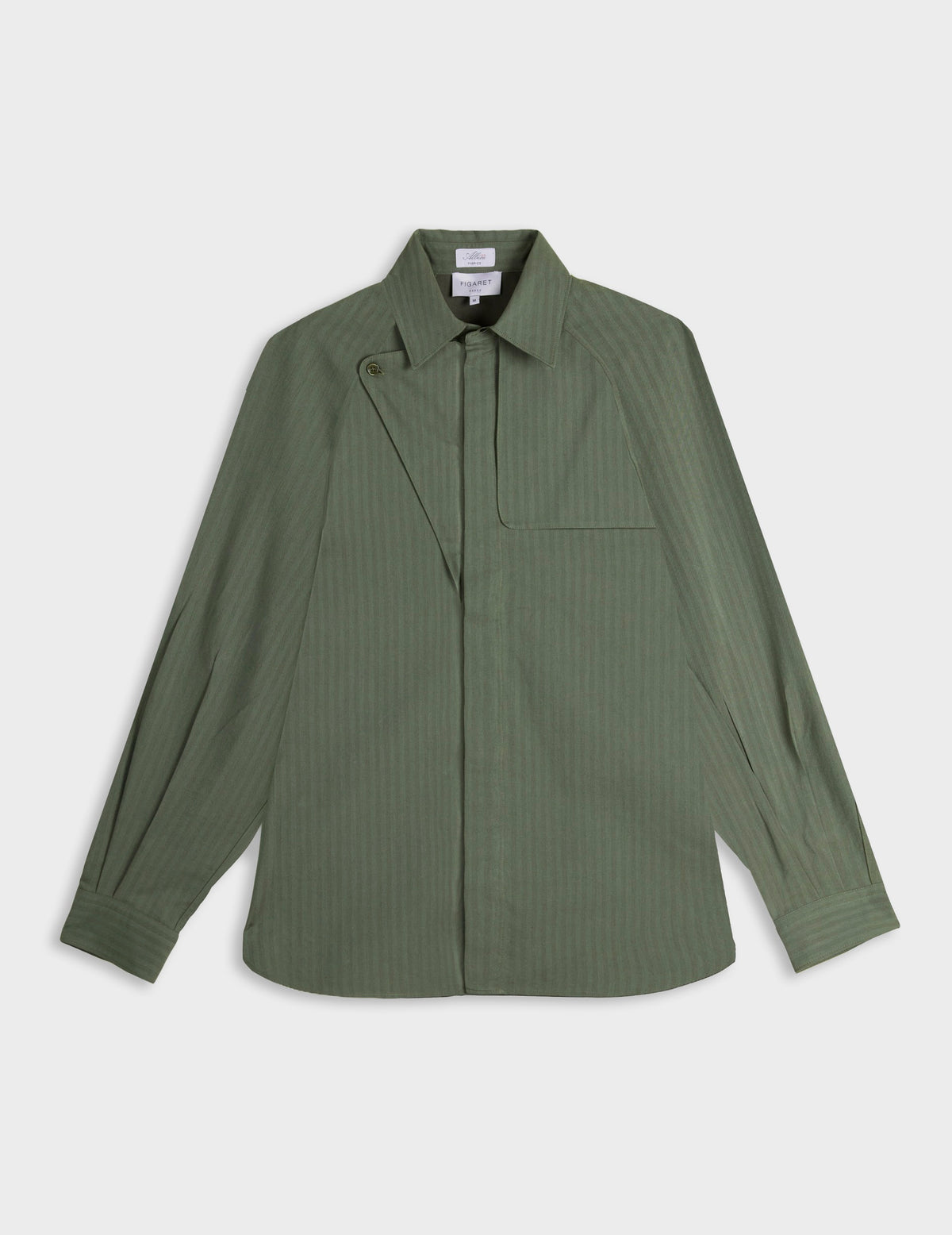 Khaki Pamela overshirt - Chevron - Shirt Collar