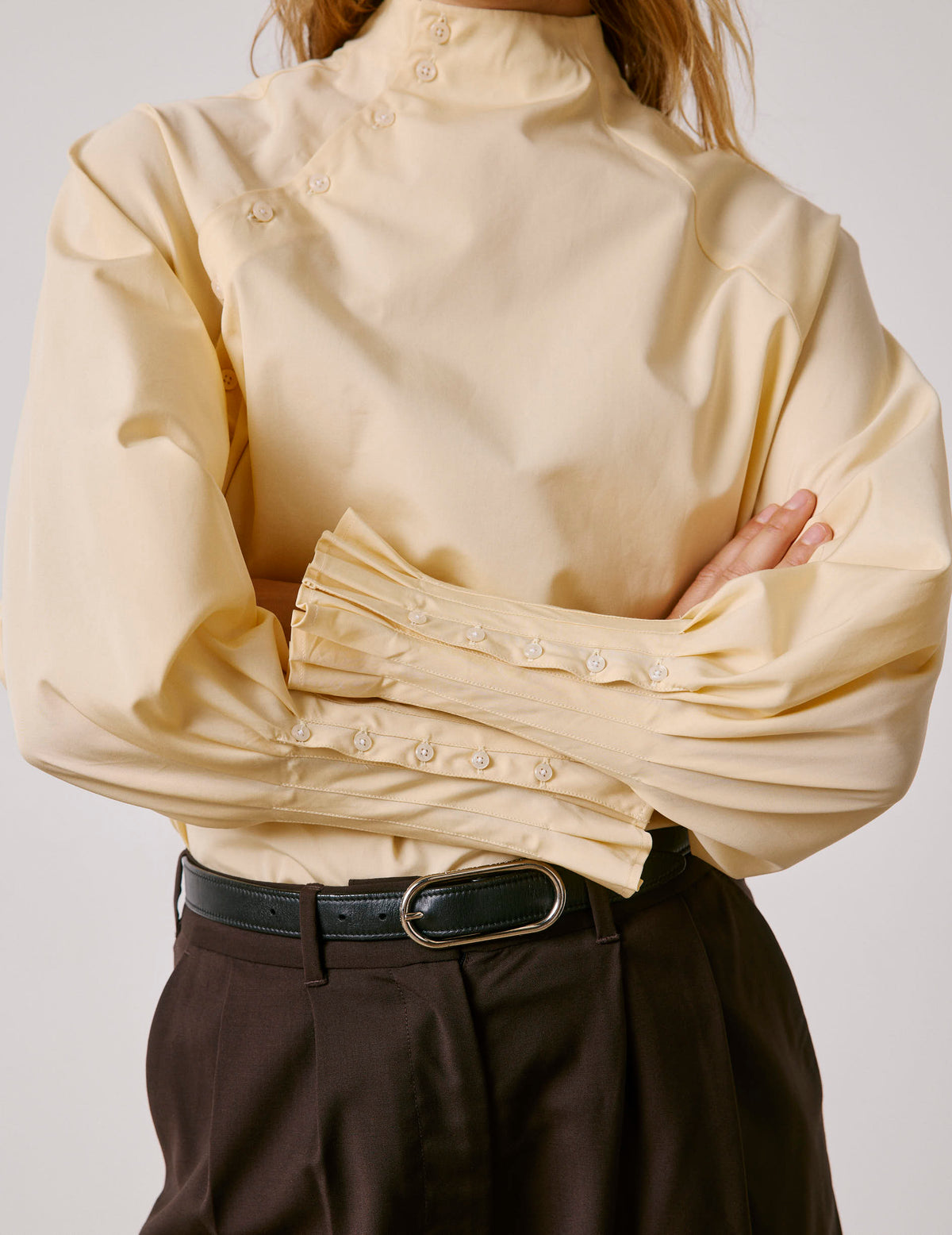 Yellow Paolina blouse - Poplin - Right amount Collar