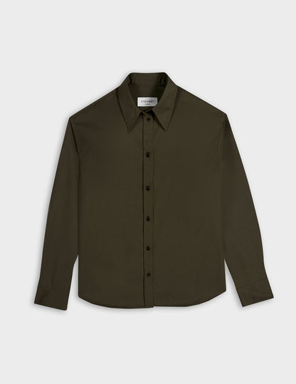 Khaki virgin wool Pasha overshirt