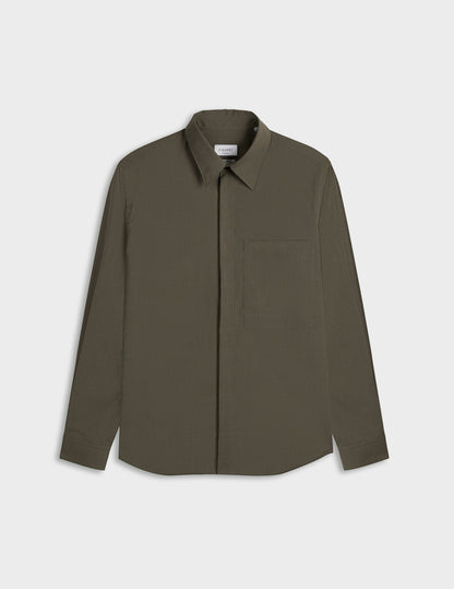 Brown virgin wool Paul shirt