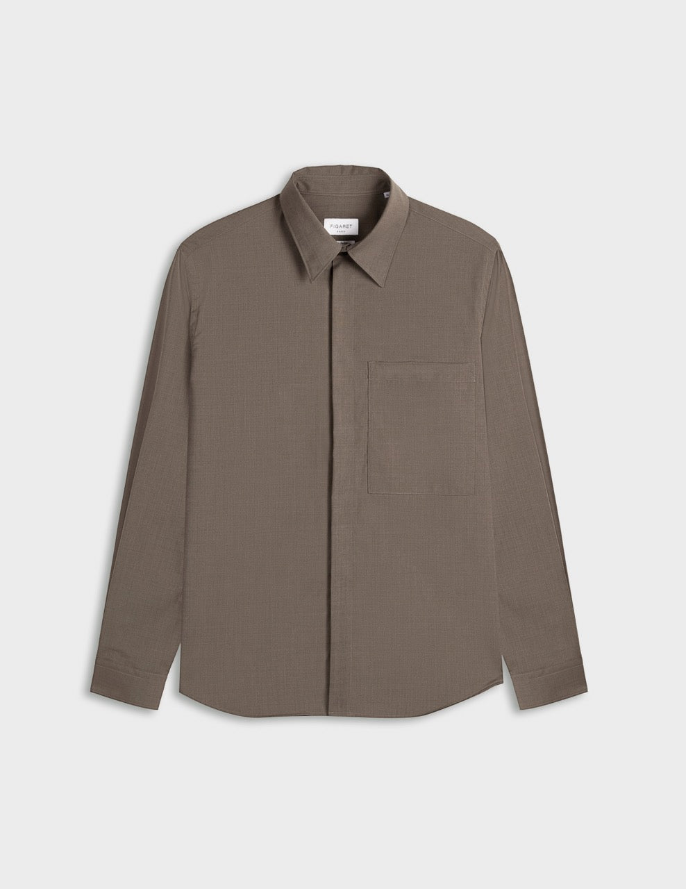 Brown virgin wool Paul shirt - Wool - Prodigious Collar