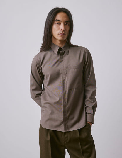 Brown virgin wool Paul shirt
