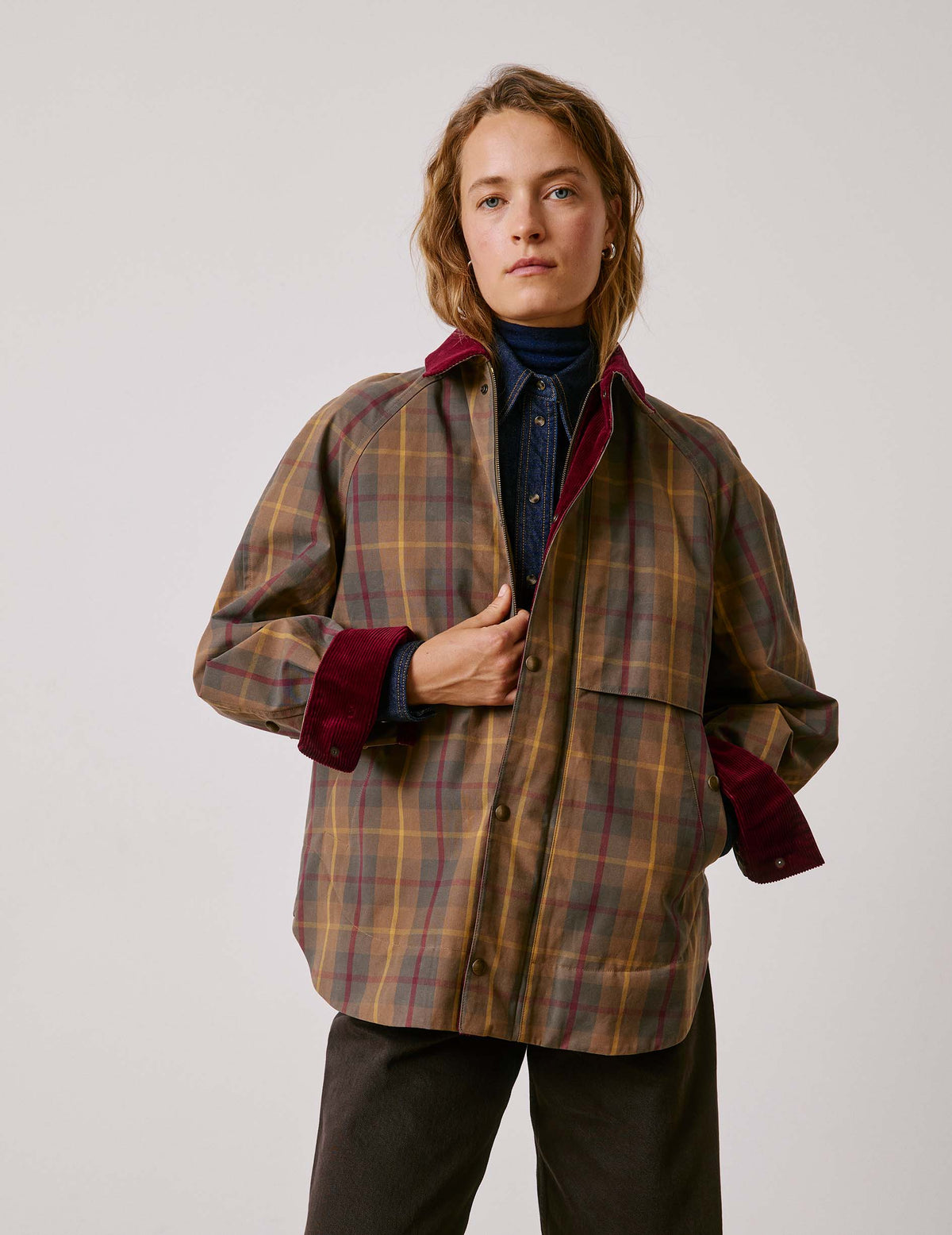 Brown check cotton Penelope jacket