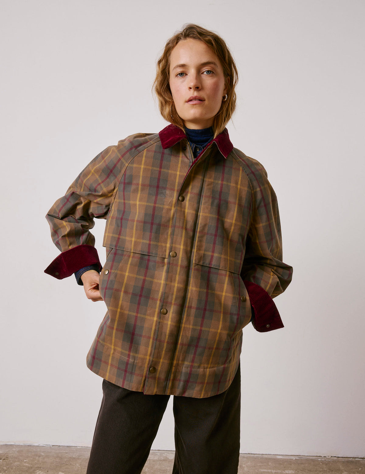 Brown check cotton Penelope jacket
