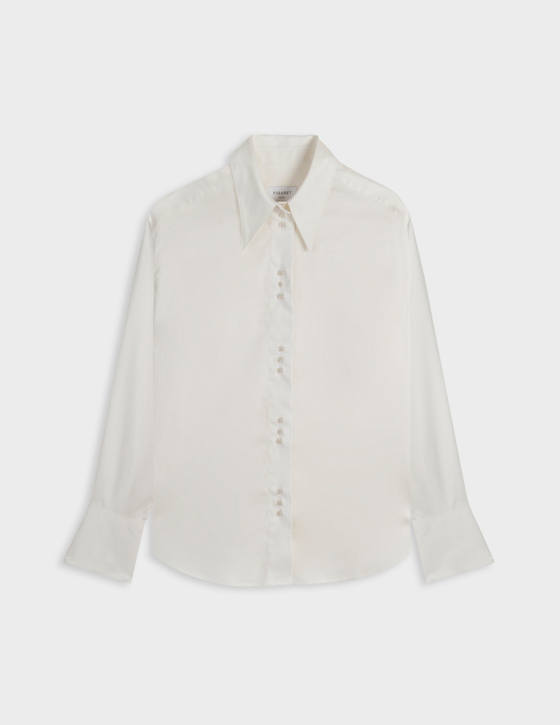 Ecru Perle shirt - Satin - Long Collar