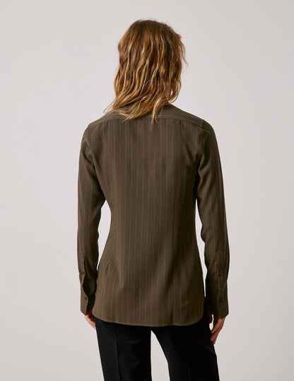 Khaki striped Pétale shirt