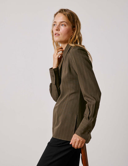 Khaki striped Pétale shirt