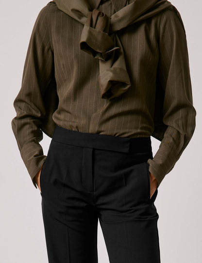 Khaki striped Pétale shirt