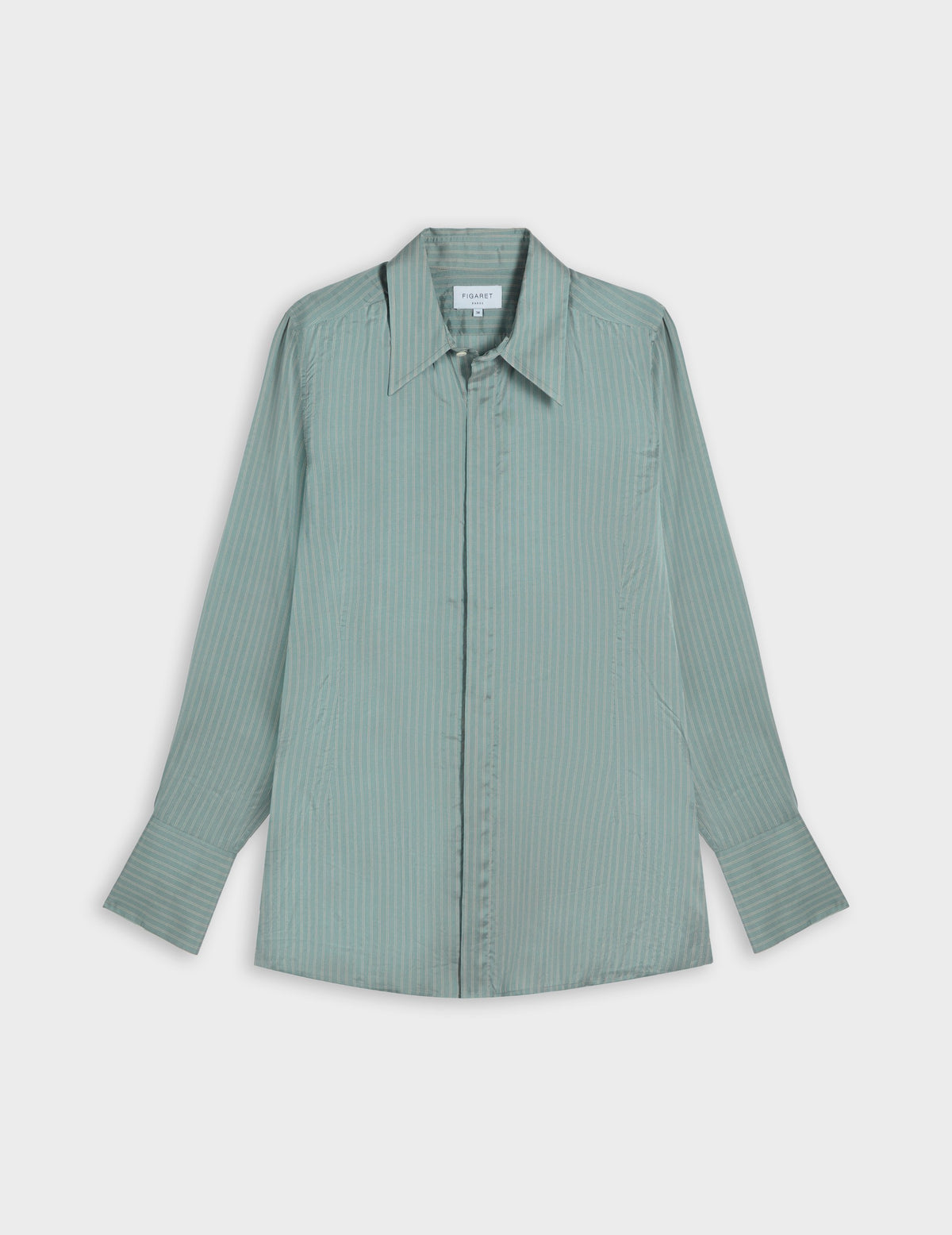 Light blue striped Pétale shirt - Pancake - Long Collar