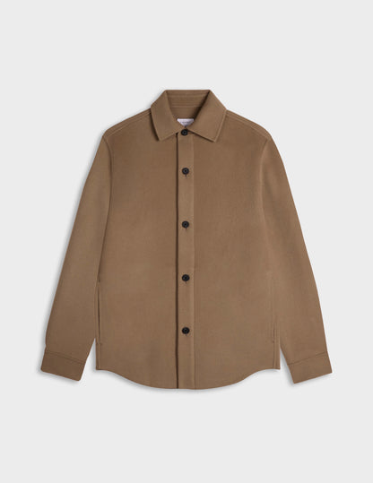 Beige double-faced wool Peter overshirt