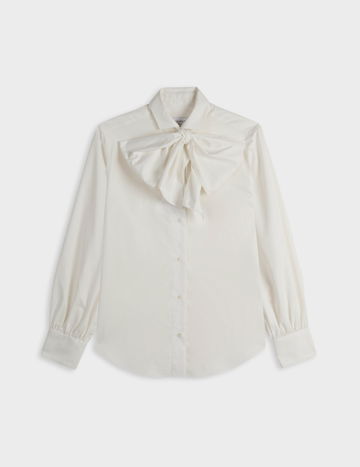 Ecru removable pussybow collar Pétula shirt - Poplin - Cravat Collar