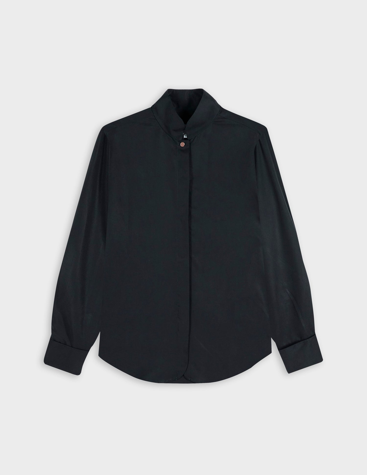 Navy blue lyocell Peyton shirt - Twill - Round up amount Collar - Musketeers Cuffs#5