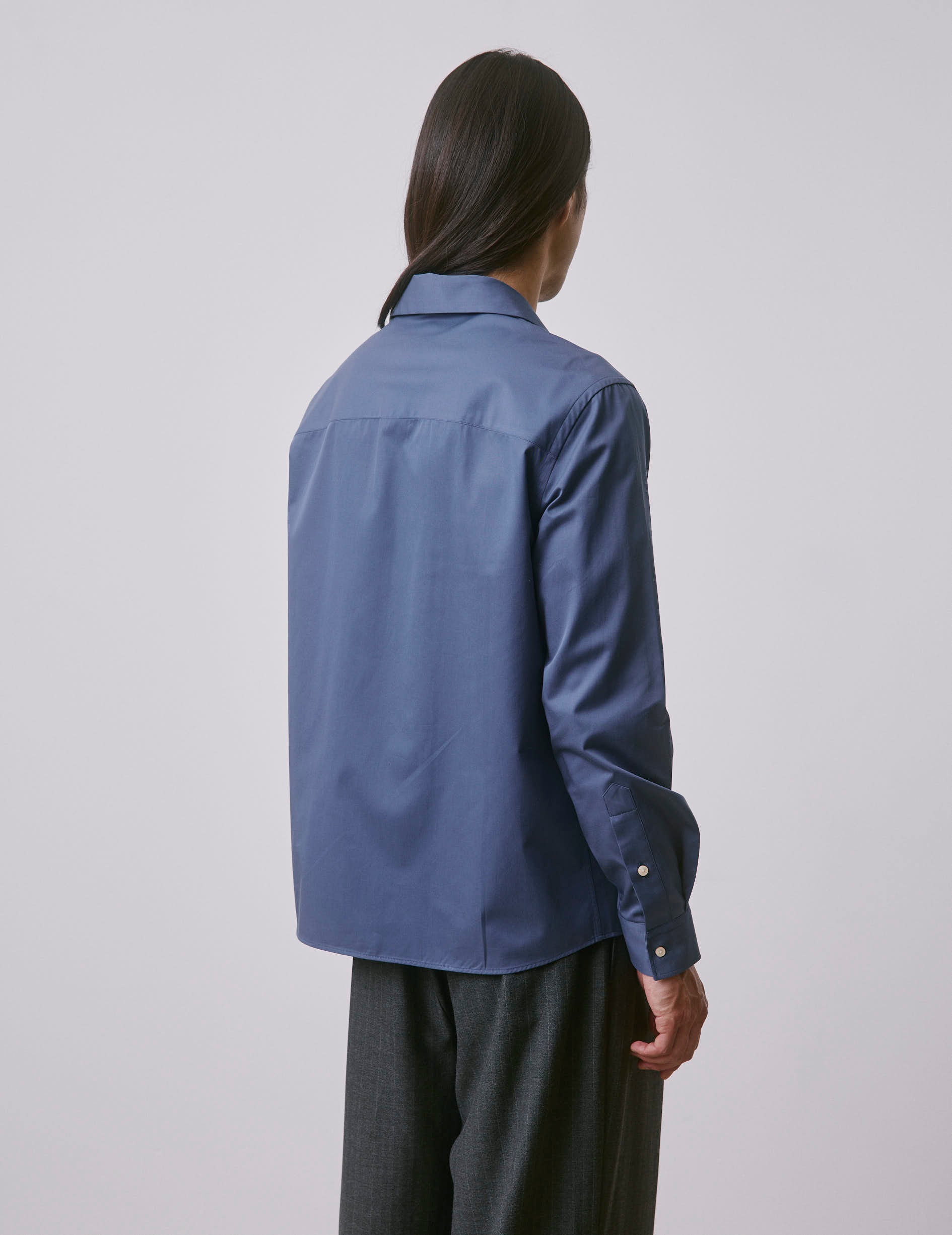 Blue Pharell shirt - Twill - Shark Collar