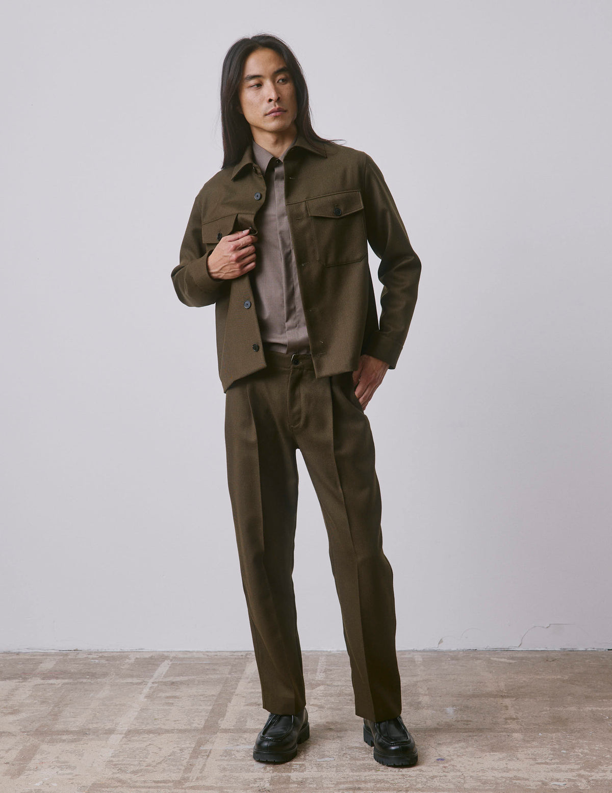 Khaki virgin wool Phileas jacket
