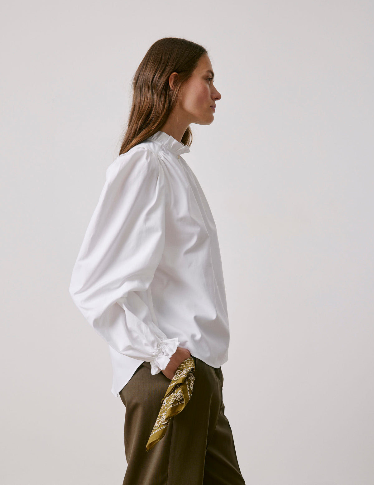 White Phillie blouse - Twill - Victorian Collar