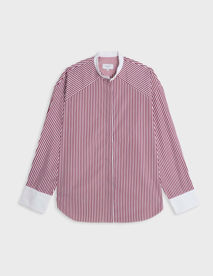 Burgundy striped oversized Pia shirt