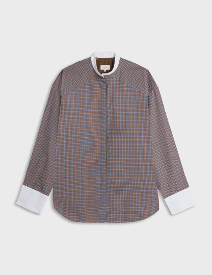Camel check oversized Pia shirt