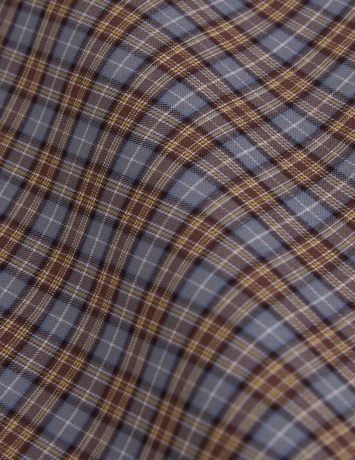 Camel check oversized Pia shirt - Poplin - Officer Collar