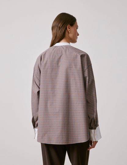 Camel check oversized Pia shirt