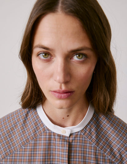 Camel check oversized Pia shirt