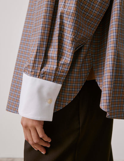 Camel check oversized Pia shirt