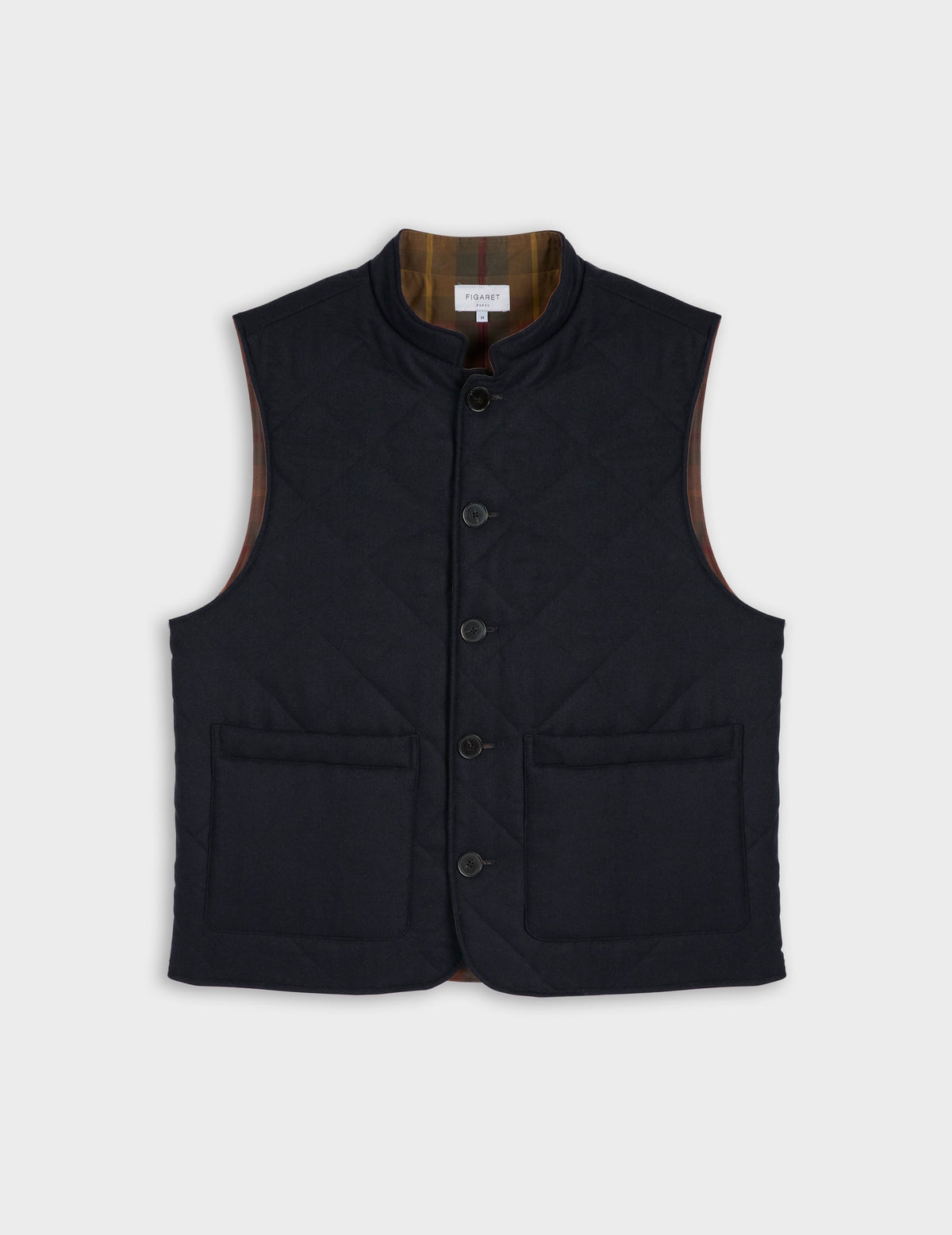 Navy wool Pierrick sleeveless puffer jacket