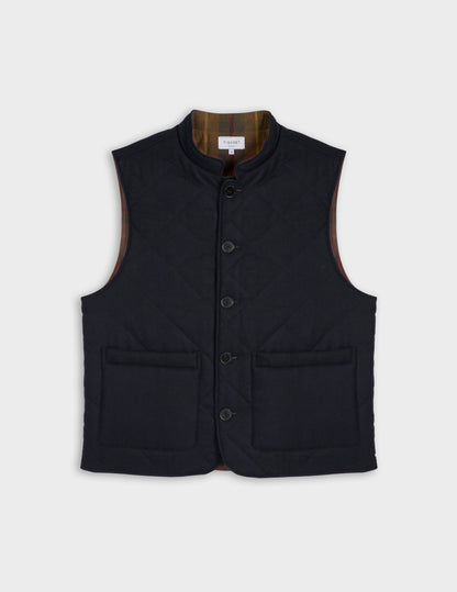 Navy wool Pierrick sleeveless puffer jacket