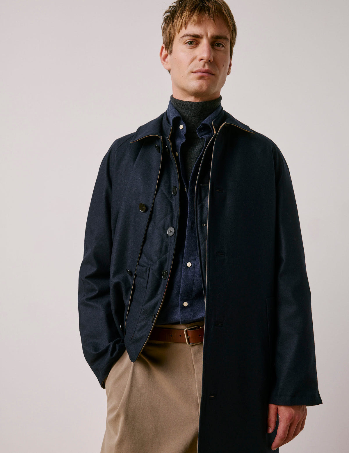Navy wool Pierrick sleeveless puffer jacket