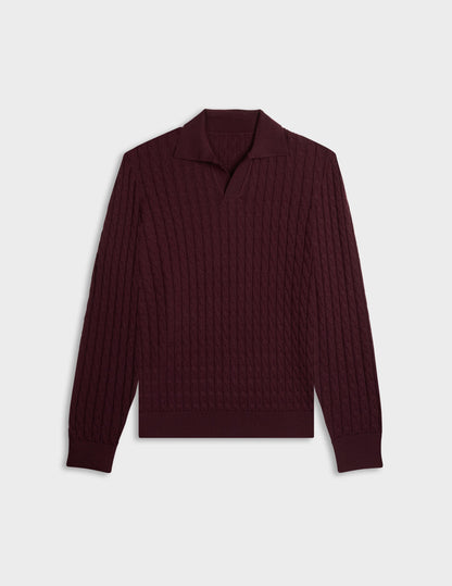 Burgundy merino wool Piersen sweater