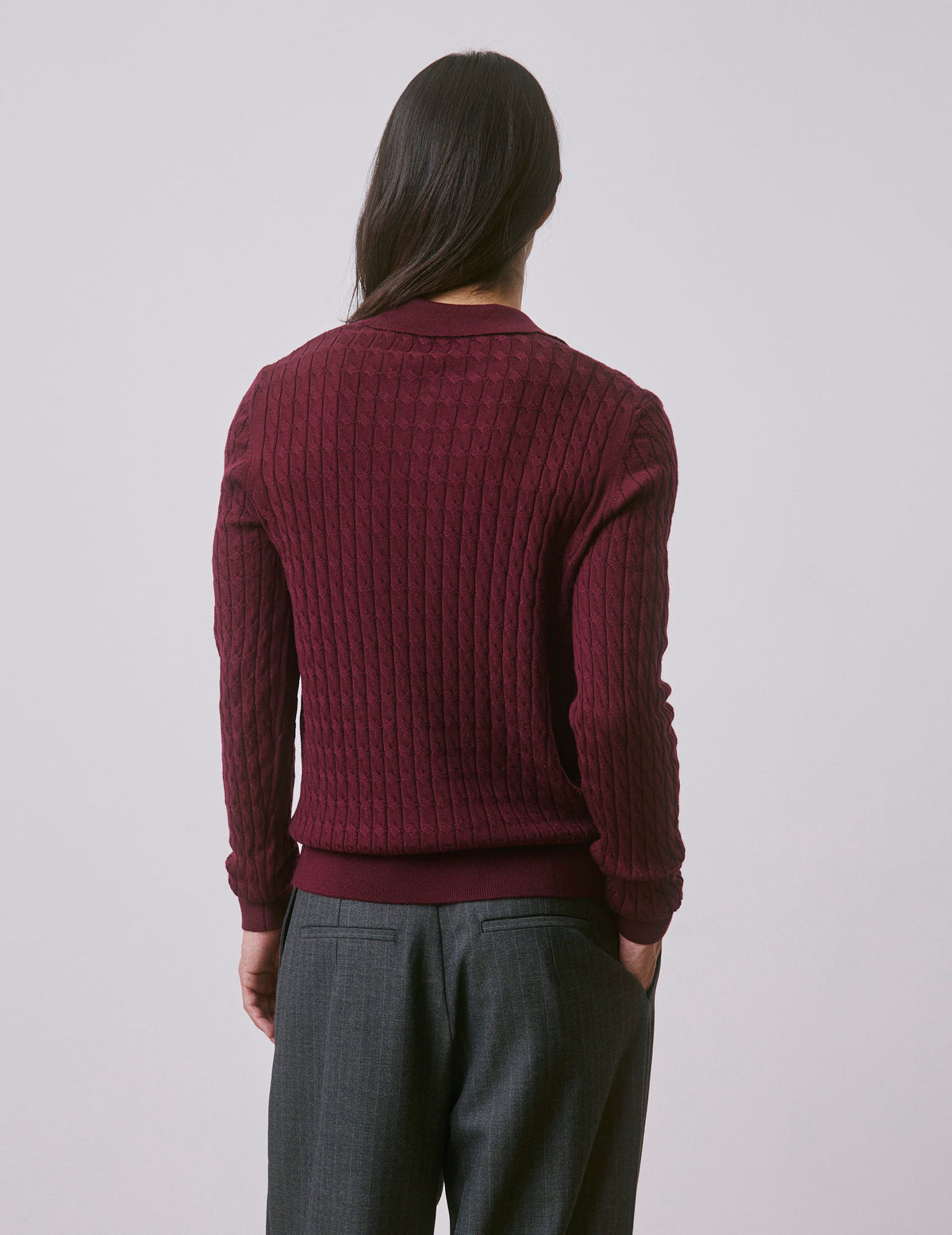 Burgundy merino wool Piersen sweater