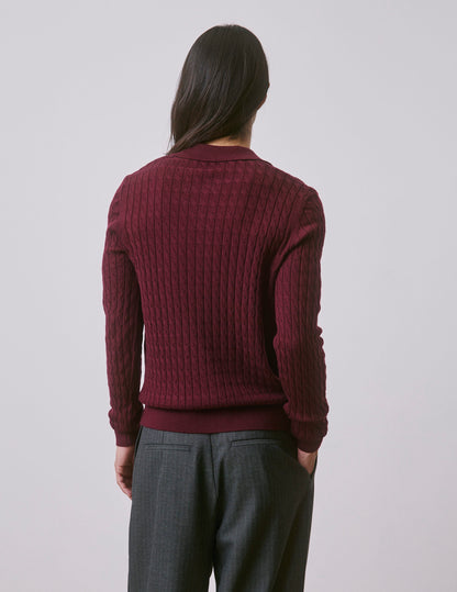Burgundy merino wool Piersen sweater