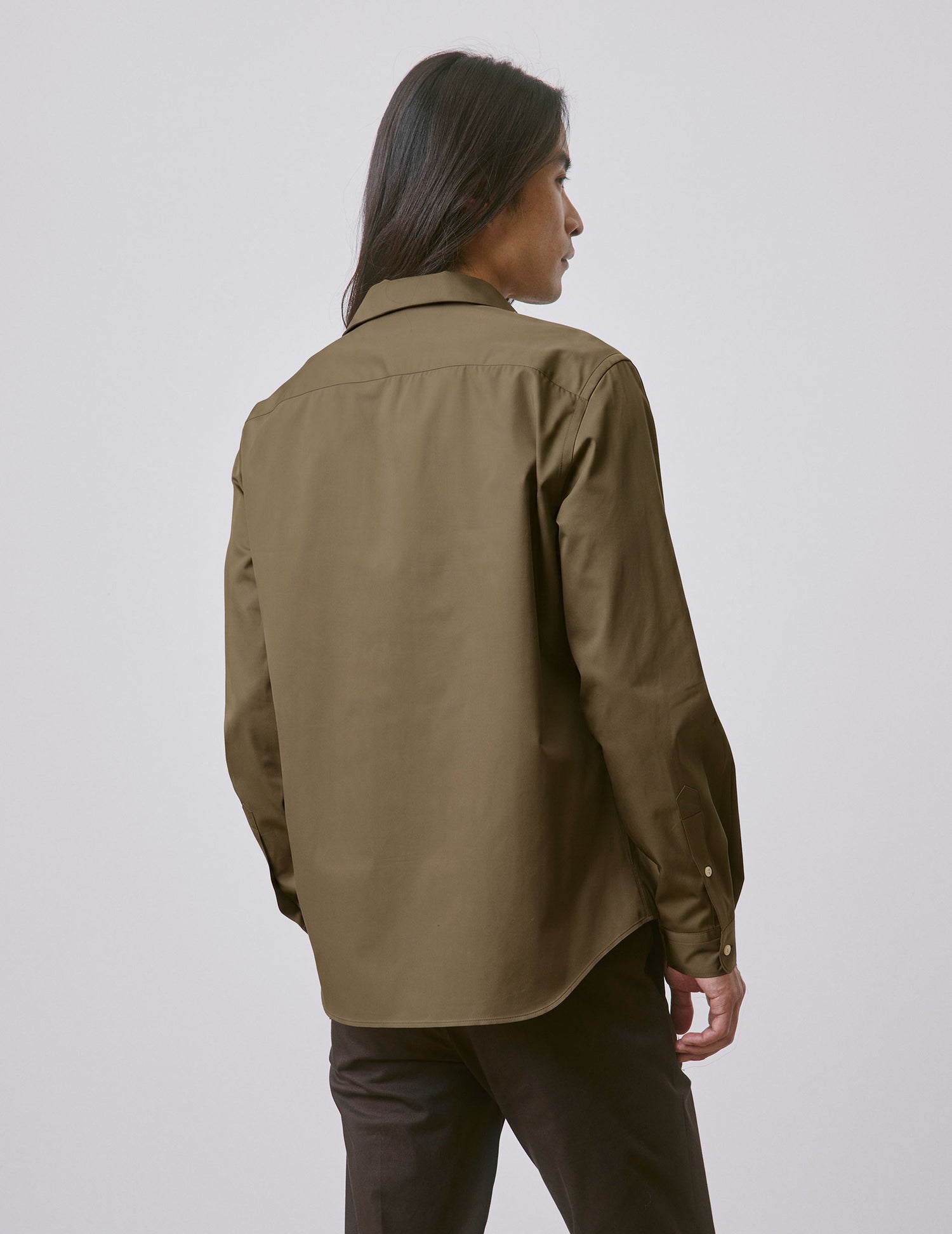 Taupe Pio shirt - Twill - Transformable Collar#2