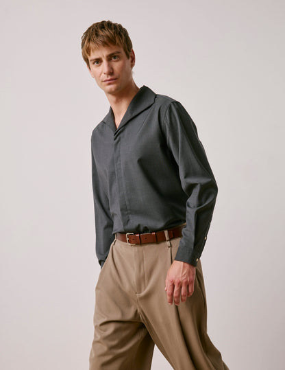 Grey virgin wool Pio shirt