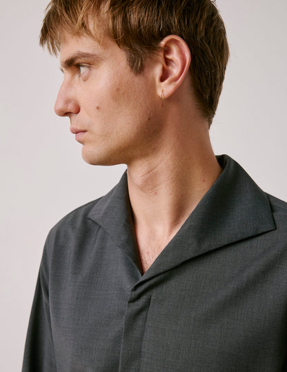 Grey virgin wool Pio shirt