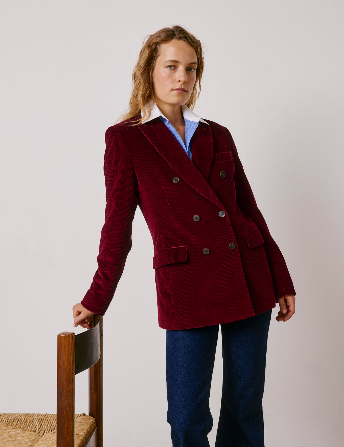 Burgundy corduroy Poème blazer