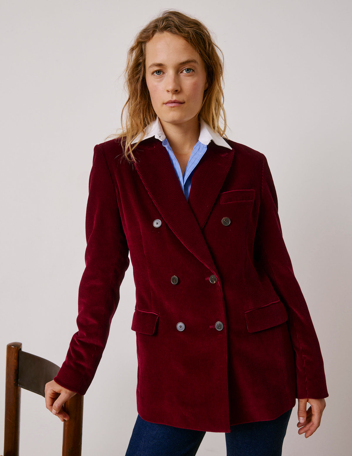 Burgundy corduroy Poème blazer