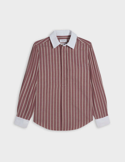 Red striped Poppy popover blouse