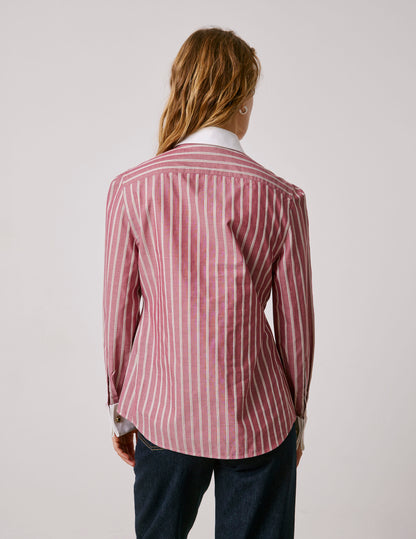 Red striped Poppy popover blouse