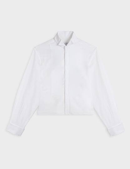 White boxy preppy shirt