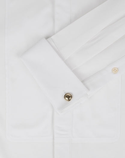 White boxy preppy shirt