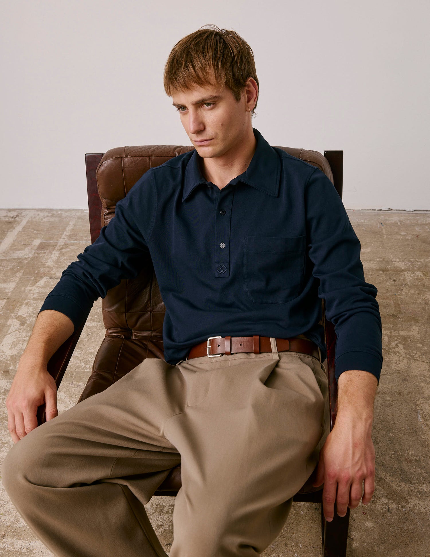 Navy cotton T-shirt