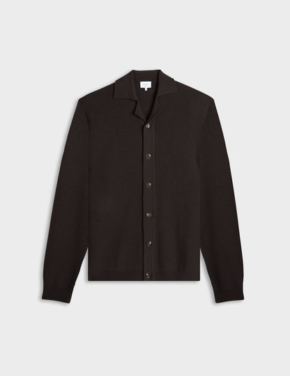 Brown merino wool Prince cardigan