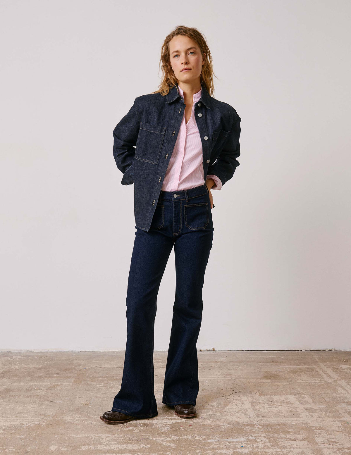 Navy denim Priscilla overshirt - Denim - Shirt Collar