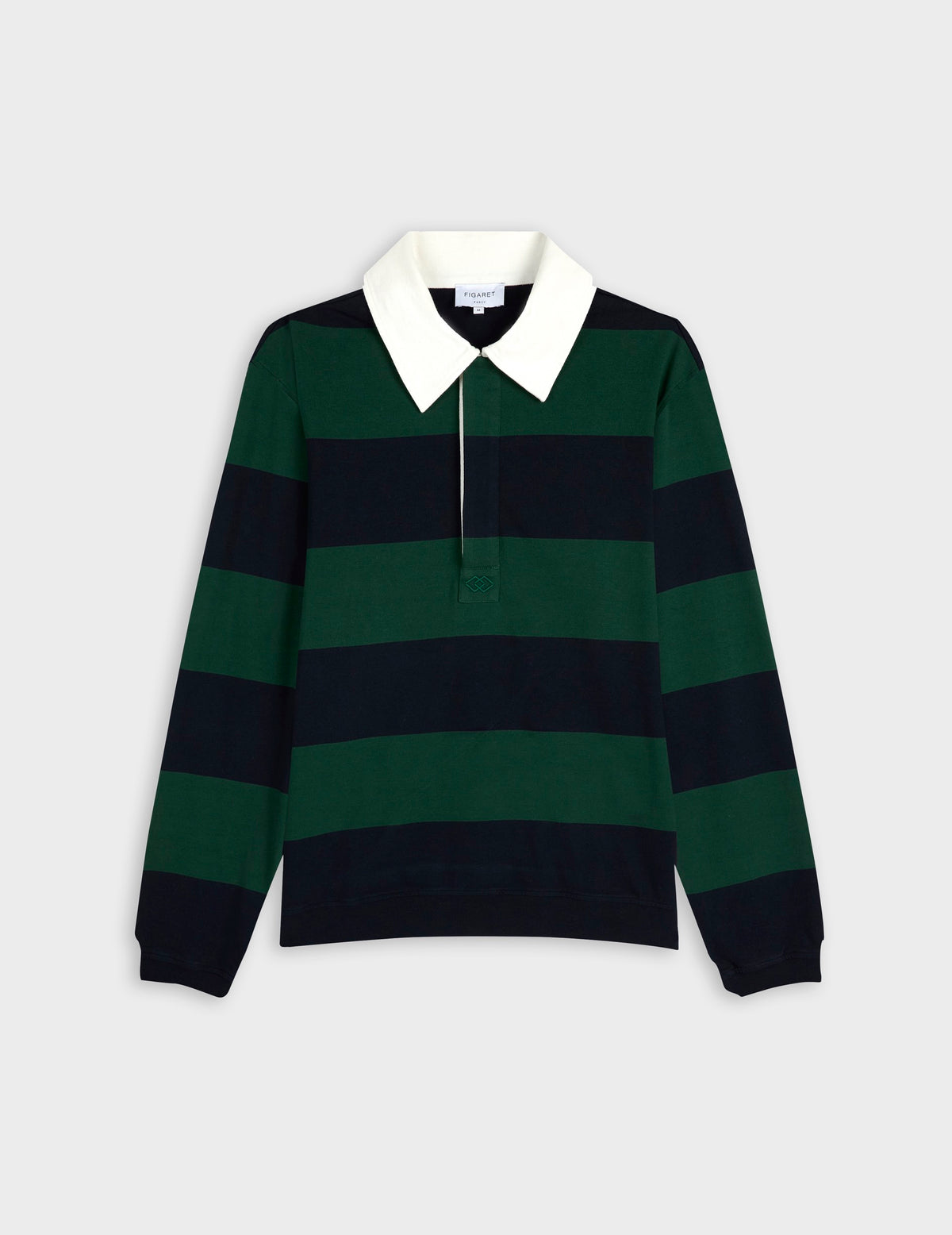 Navy and green striped cotton Prosper T-shirt