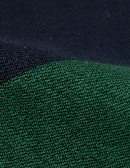 Navy and green striped cotton Prosper T-shirt